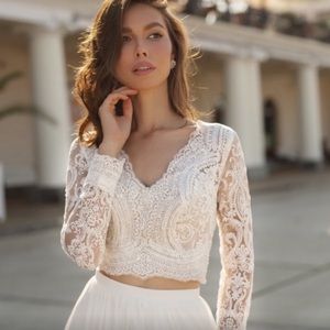 Elegant White Lace Crop Top